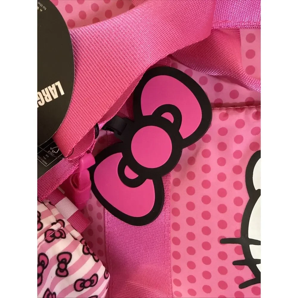 Sanrio Hello Kitty Pink Tote Travel Large Weekender Luggage Hip Bag Tag 3 Piece